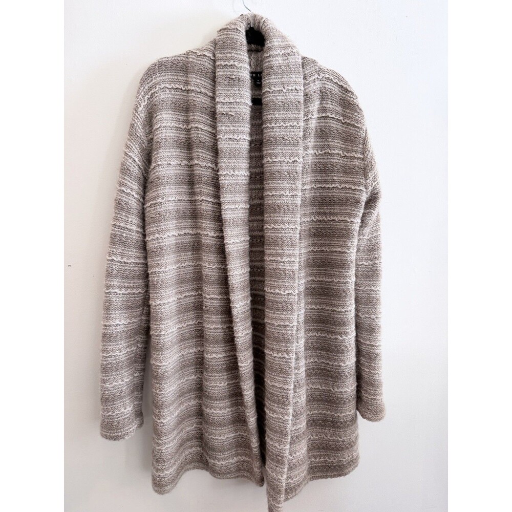 Ralph Lauren Black Label Cashmere Alpaca Suede Leather detail Cardigan  Coat M